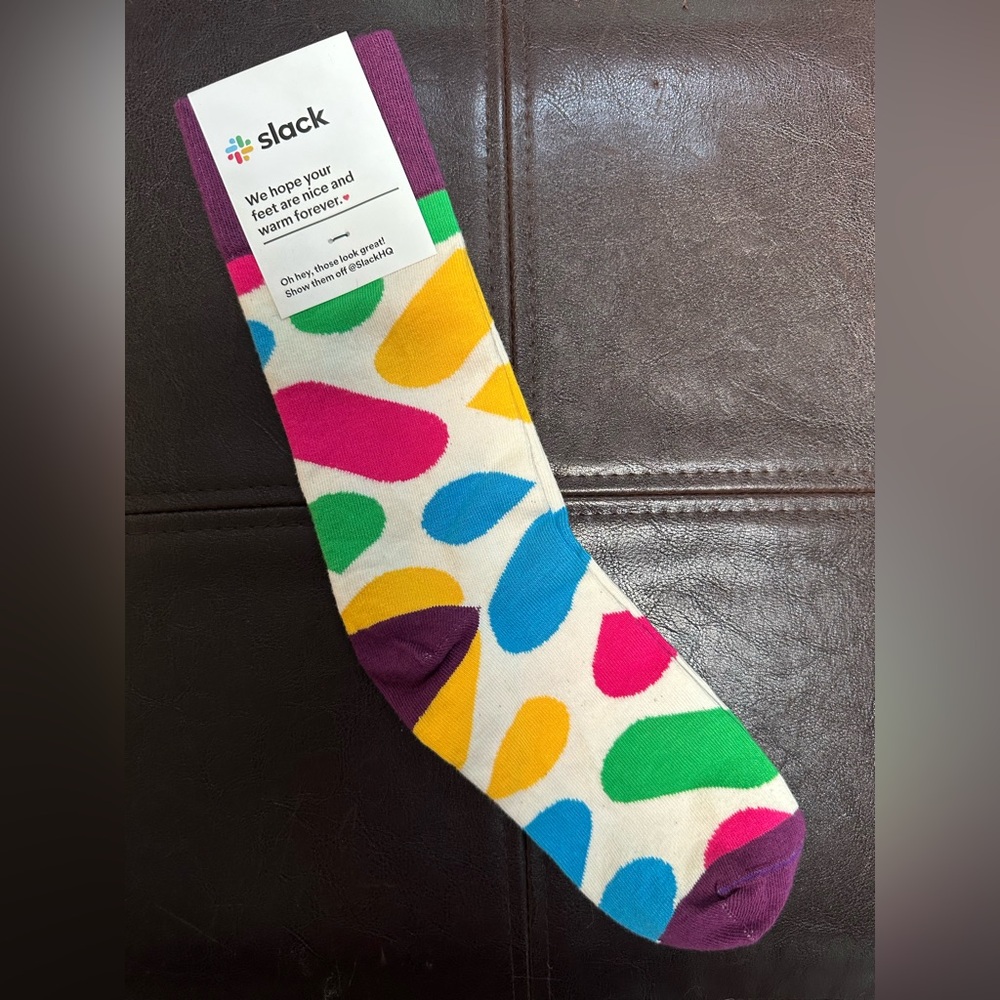 Slack (Salesforce) Branded Tech Swag Socks | Colorful & Comfy | NWT